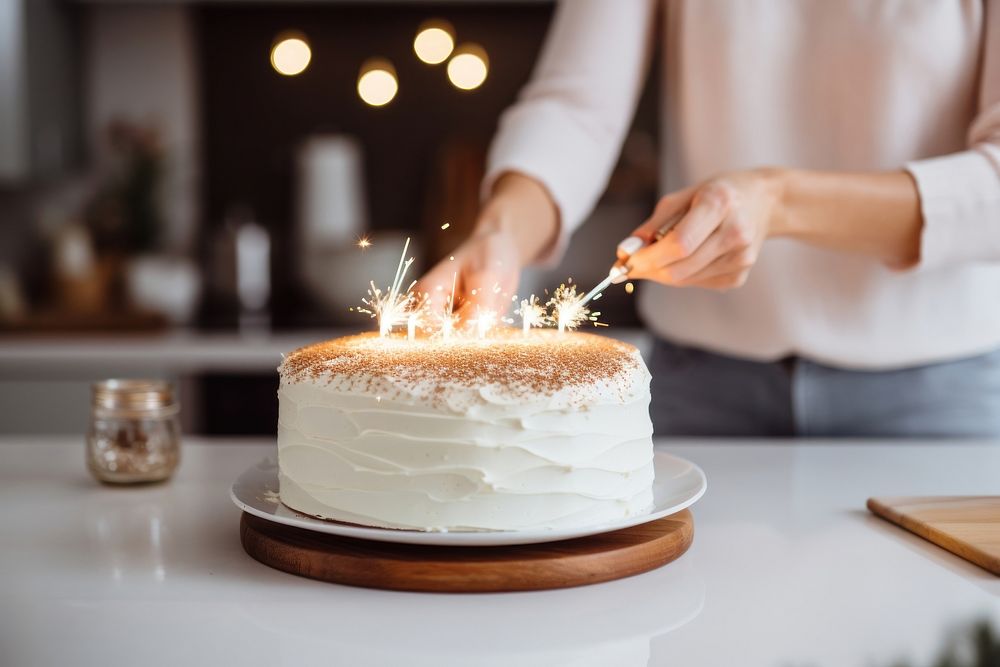 Woman making christmas cake cheesecake dessert food. AI generated Image by rawpixel.