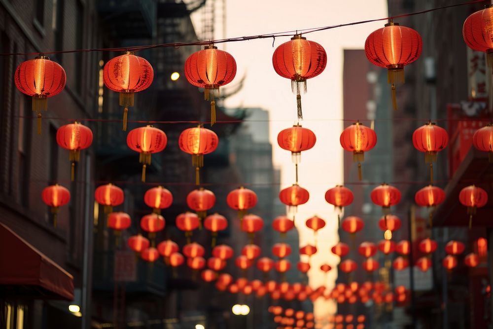Chinese new year lanterns celebration festival chinese new year. AI generated Image by rawpixel.