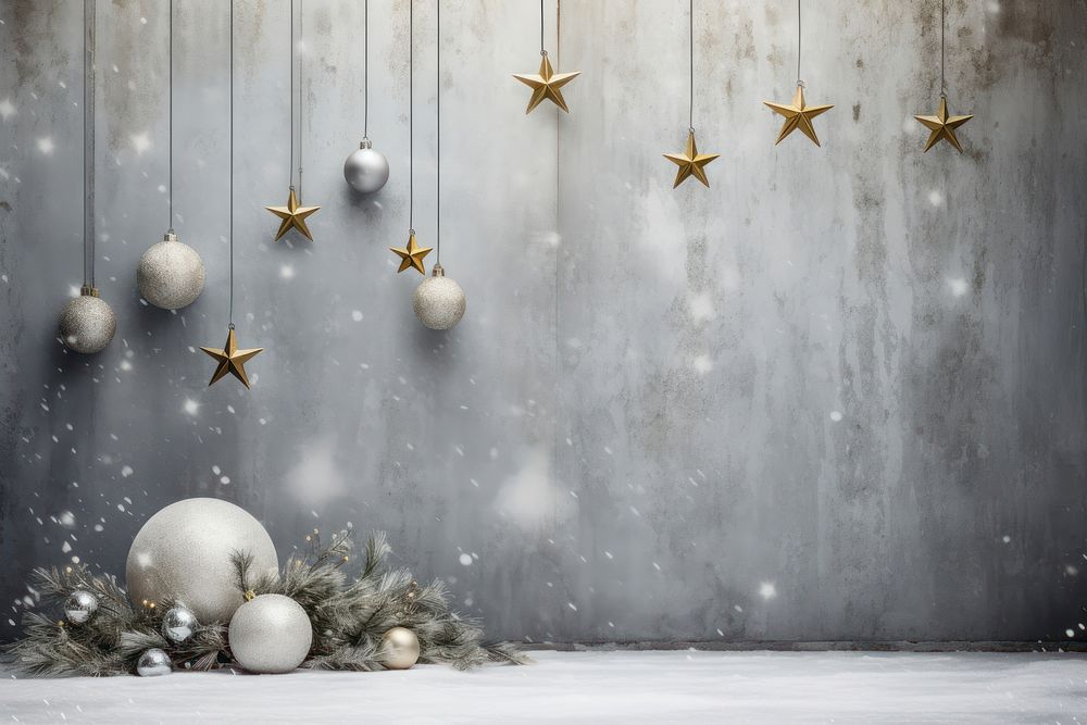 Christmas decorations border snow illuminated celebration. AI generated Image by rawpixel.