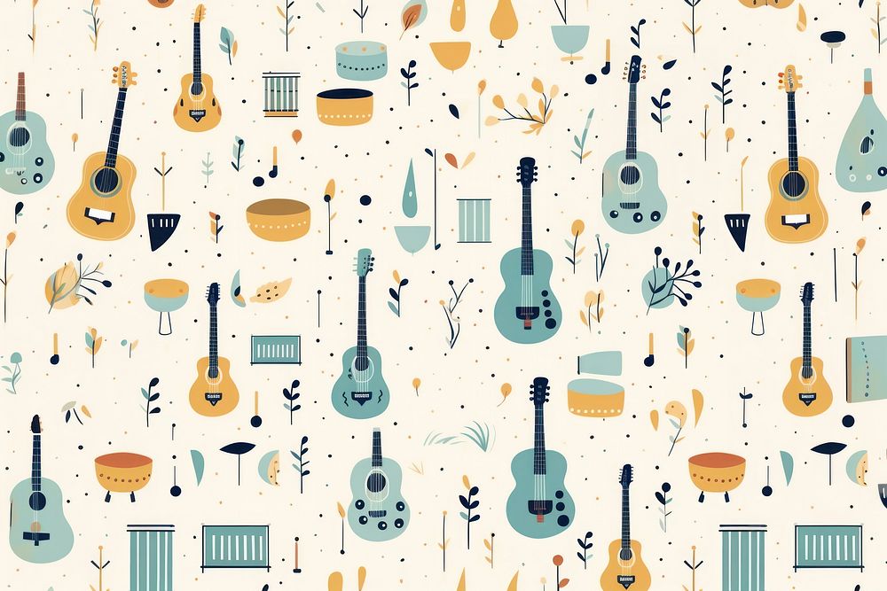 Music instrument pattern backgrounds wallpaper. AI generated Image by rawpixel.