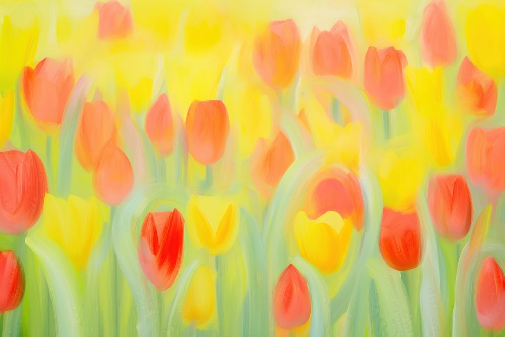 Abstract tulips pattern painting backgrounds flower. AI generated Image by rawpixel.