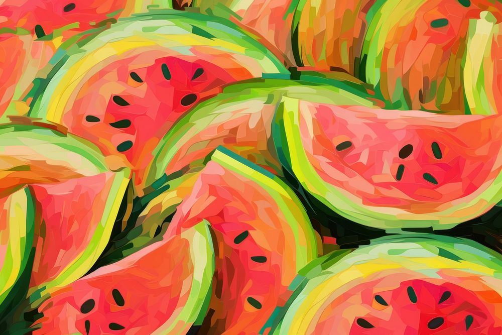Abstract watermelons pattern backgrounds painting fruit. AI generated Image by rawpixel.