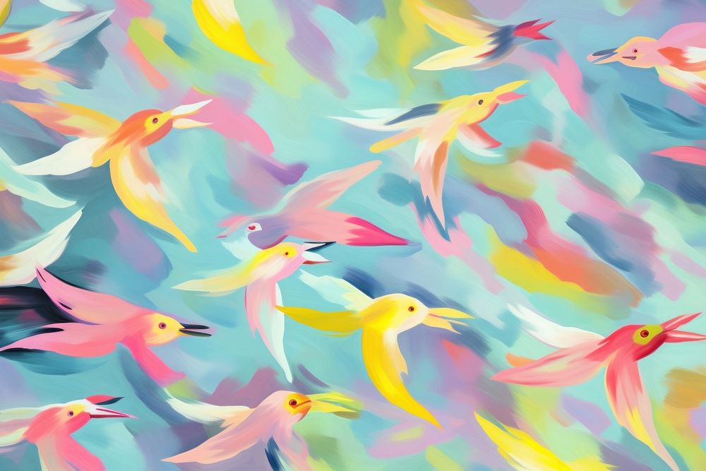 Abstract bird pattern backgrounds painting animal. AI generated Image by rawpixel.
