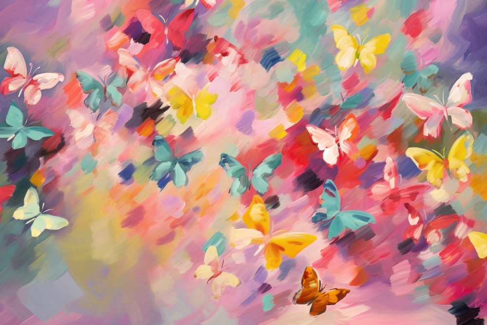 Abstract butterflies pattern painting backgrounds outdoors. AI generated Image by rawpixel.