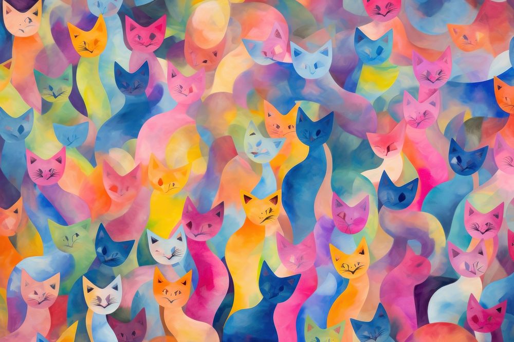 Abstract cat pattern painting backgrounds art. AI generated Image by rawpixel.