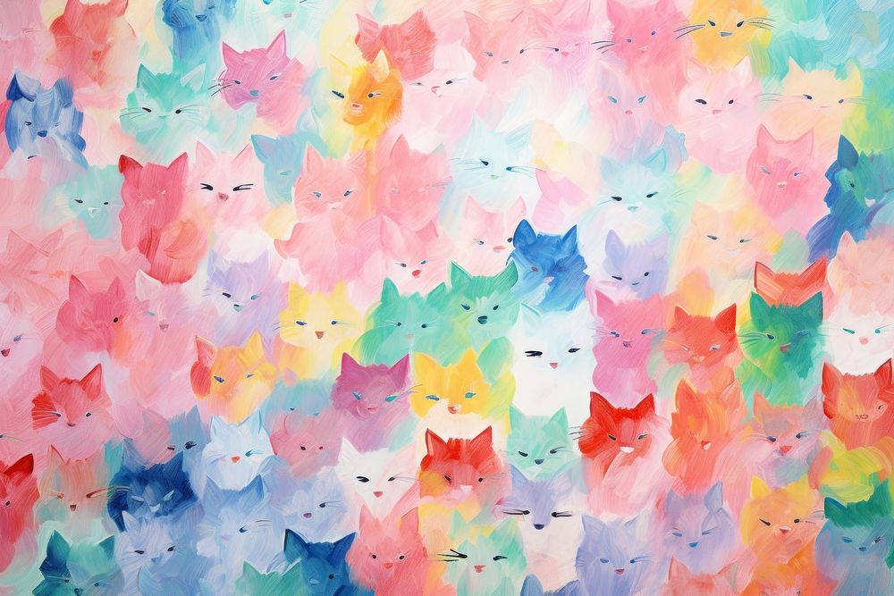 Abstract cats pattern painting backgrounds animal. AI generated Image by rawpixel.