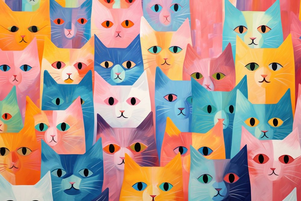 Abstract cats pattern backgrounds animal mammal. AI generated Image by rawpixel.