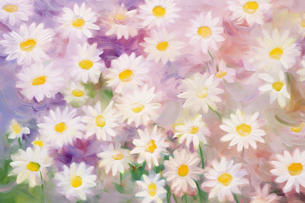 Abstract daisy flowers pattern painting backgrounds outdoors. AI generated Image by rawpixel.