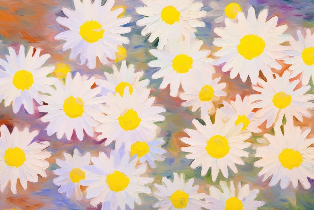 Abstract daisy flowers pattern painting backgrounds petal. AI generated Image by rawpixel.