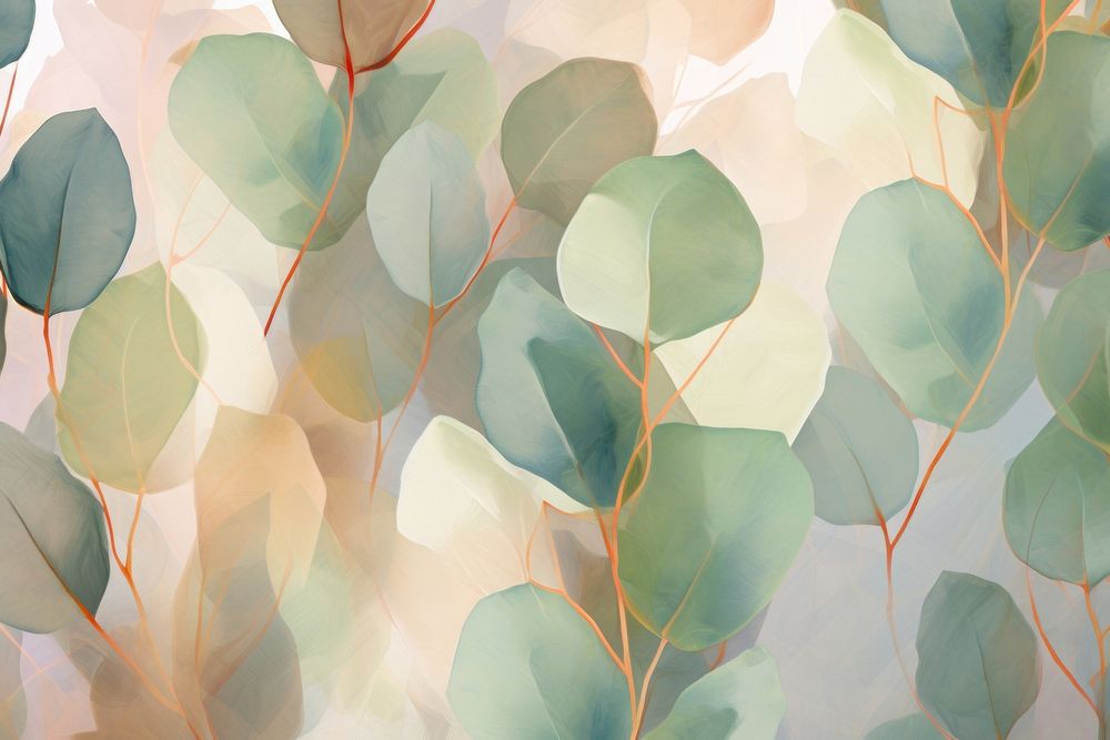 Abstract eucalyptus leaves pattern backgrounds painting plant. AI generated Image by rawpixel.