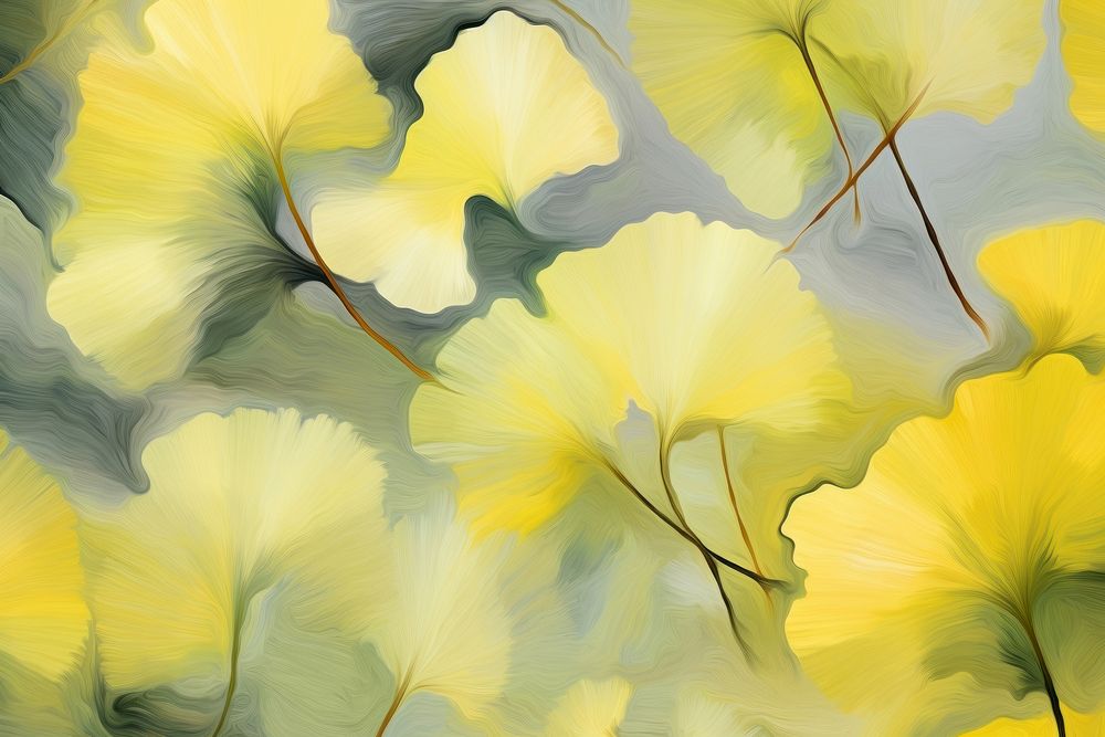 Abstract ginkgo leaves pattern painting backgrounds flower. AI generated Image by rawpixel.