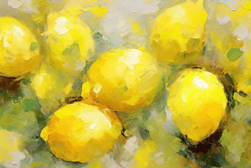 Abstract lemons pattern painting backgrounds fruit. AI generated Image by rawpixel.