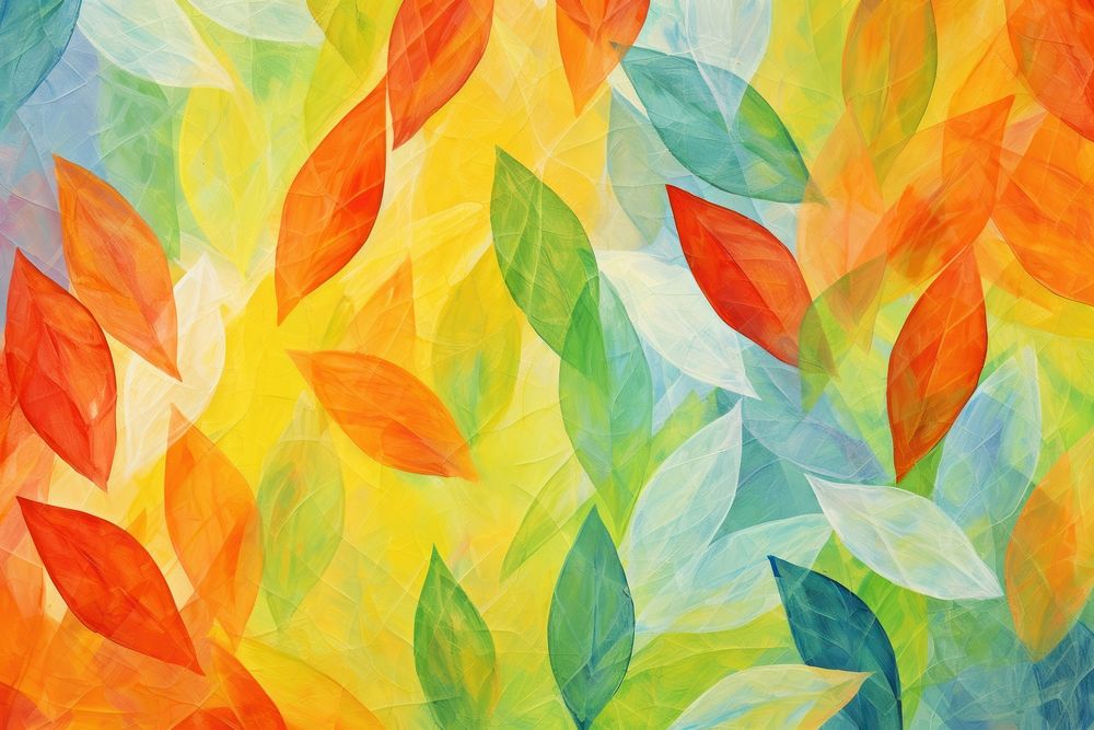 Abstract leaves pattern painting backgrounds plant. AI generated Image by rawpixel.