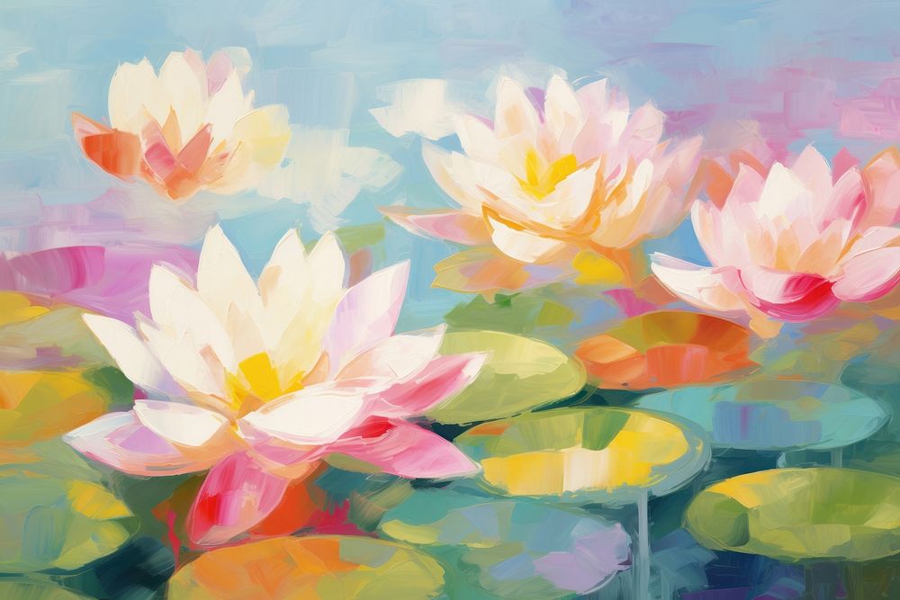 Abstract lotus pattern painting backgrounds flower. 