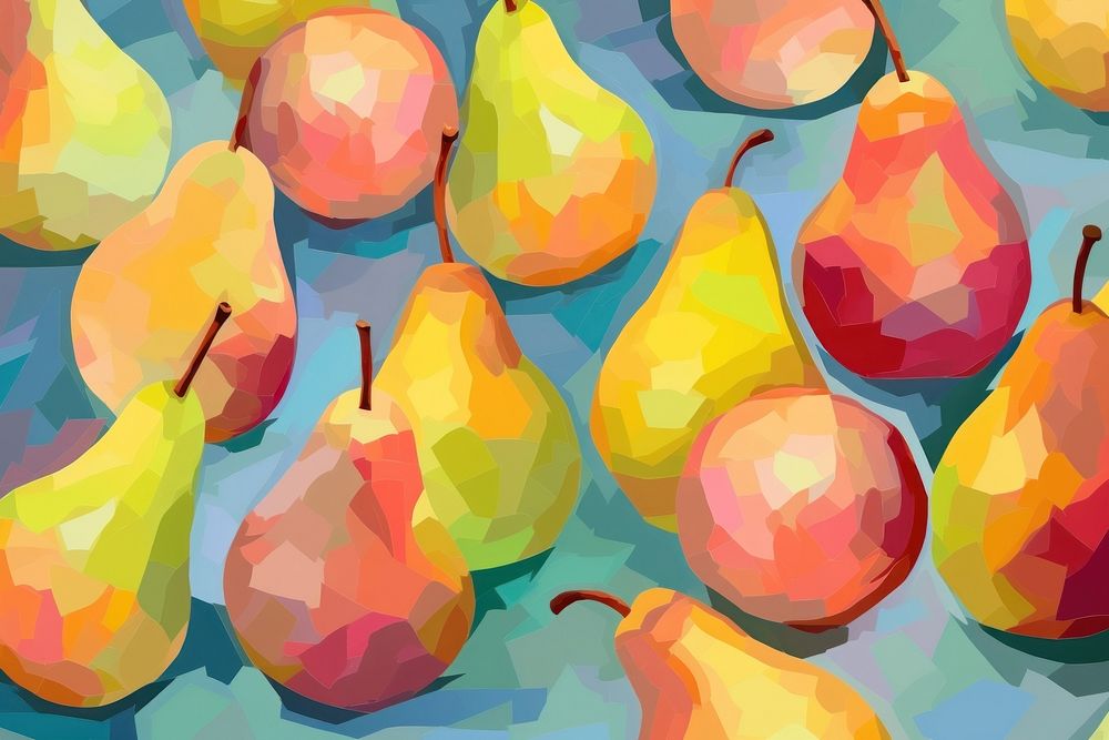 Abstract pears pattern backgrounds painting fruit. AI generated Image by rawpixel.
