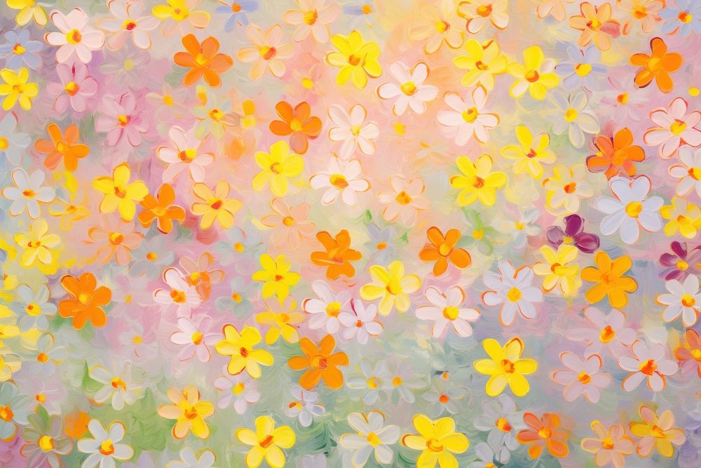 Abstract spring flowers pattern painting backgrounds outdoors. 