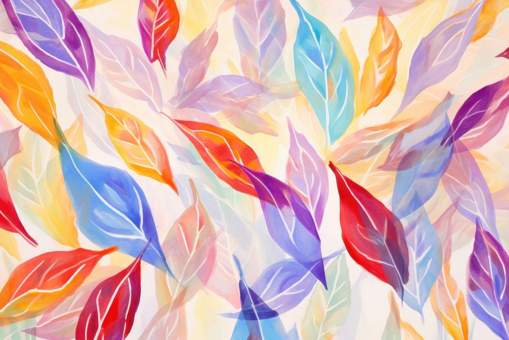 Colorful abstract leaves pattern backgrounds plant lightweight. AI generated Image by rawpixel.