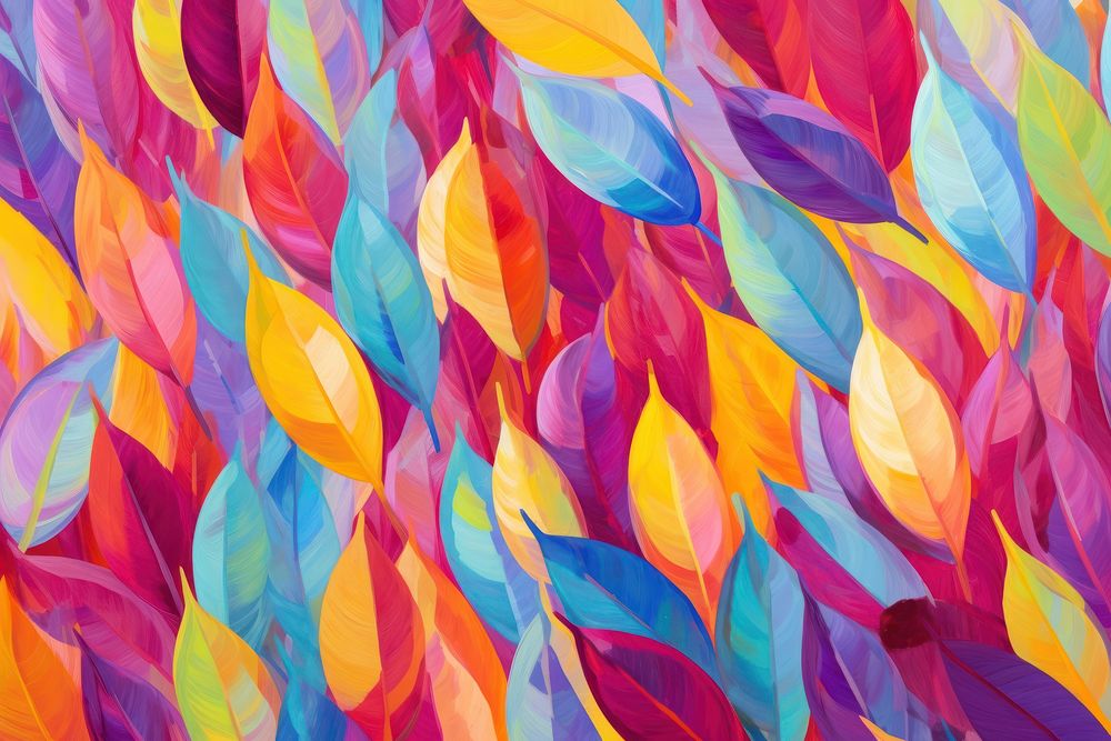 Colorful abstract leaves pattern backgrounds painting art. AI generated Image by rawpixel.