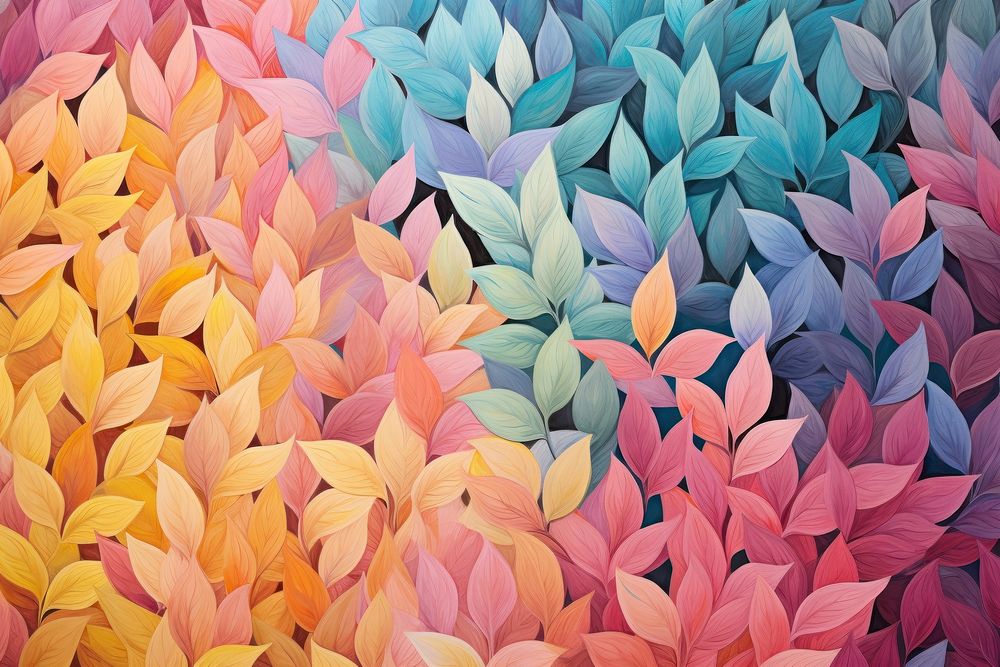 Colorful leaves pattern backgrounds plant petal. AI generated Image by rawpixel.
