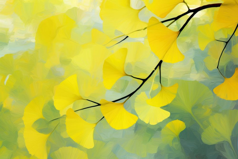 Ginkgo pattern painting backgrounds flower. AI generated Image by rawpixel.