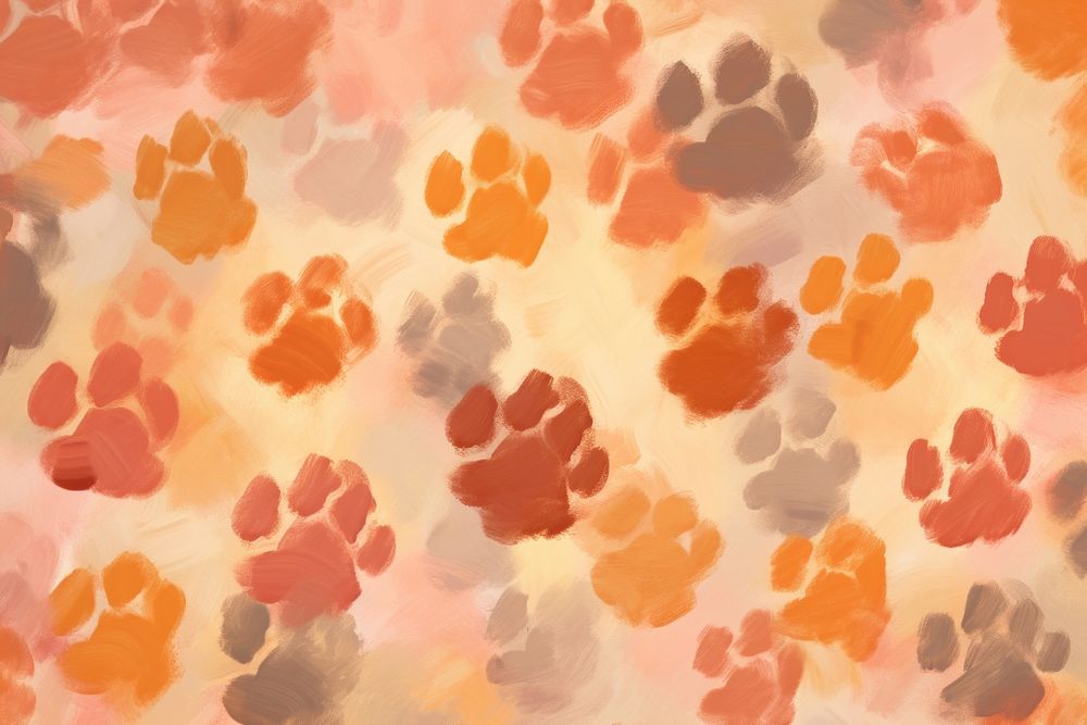 Paw prints pattern backgrounds painting carnivora. AI generated Image by rawpixel.
