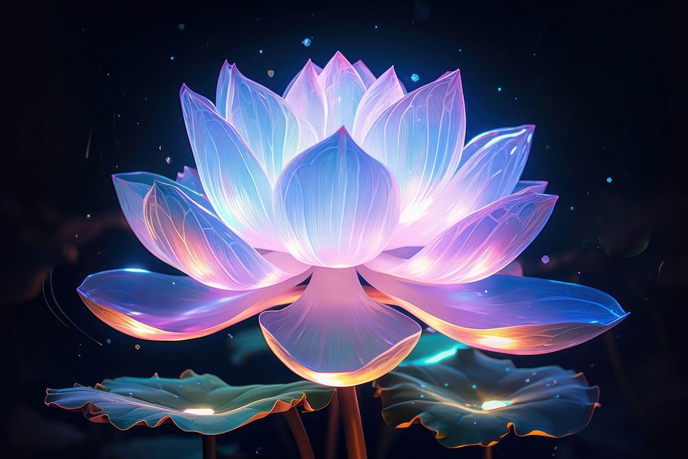 Lotus flower plant art. AI generated Image by rawpixel.