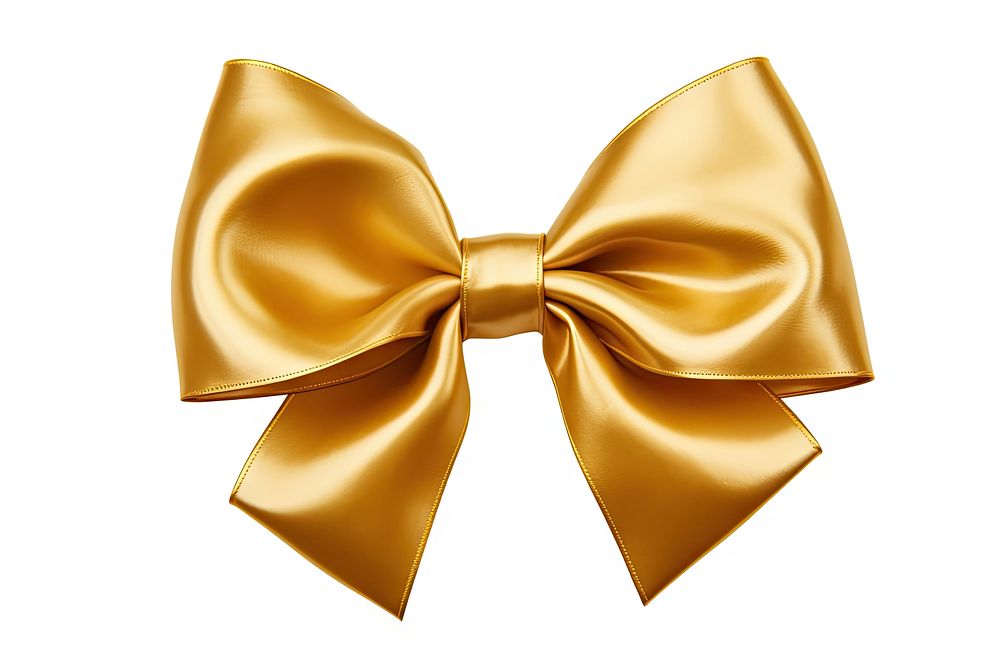 Gold bow white background celebration. AI generated Image by rawpixel.