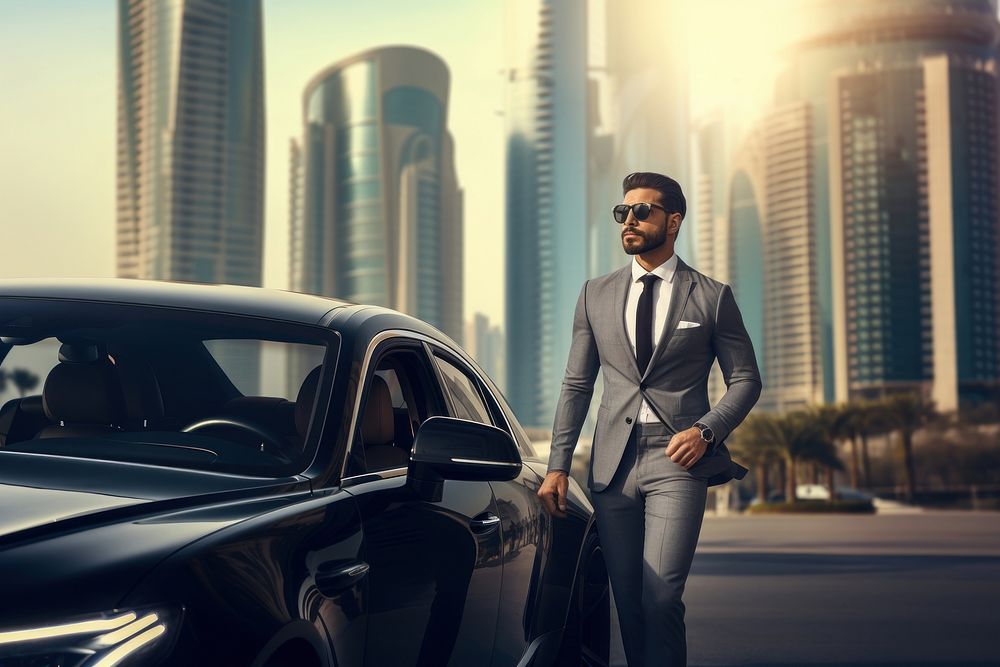 Middle eastern businessman car vehicle adult. AI generated Image by rawpixel.