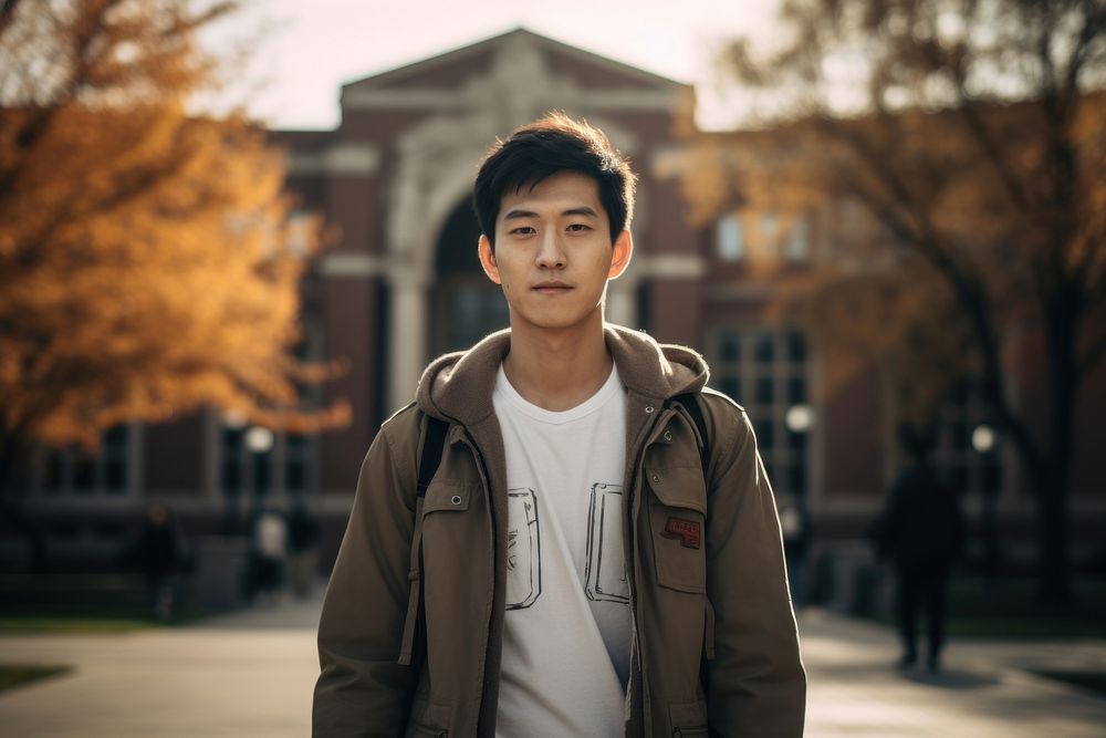 Chinese University Student Standing Portrait | Free Photo - Rawpixel