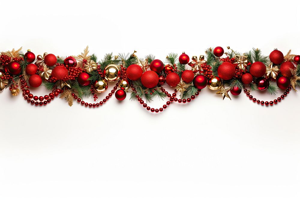 Christmas garland border white background celebration accessories. AI generated Image by rawpixel.