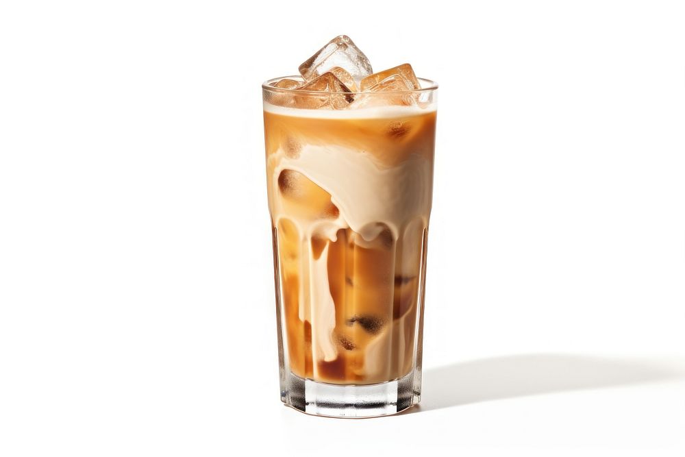 Iced cafe latte drink juice glass. AI generated Image by rawpixel.