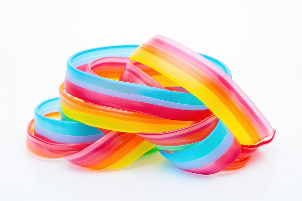 Sour candy belt jewelry bangles white background. AI generated Image by rawpixel.
