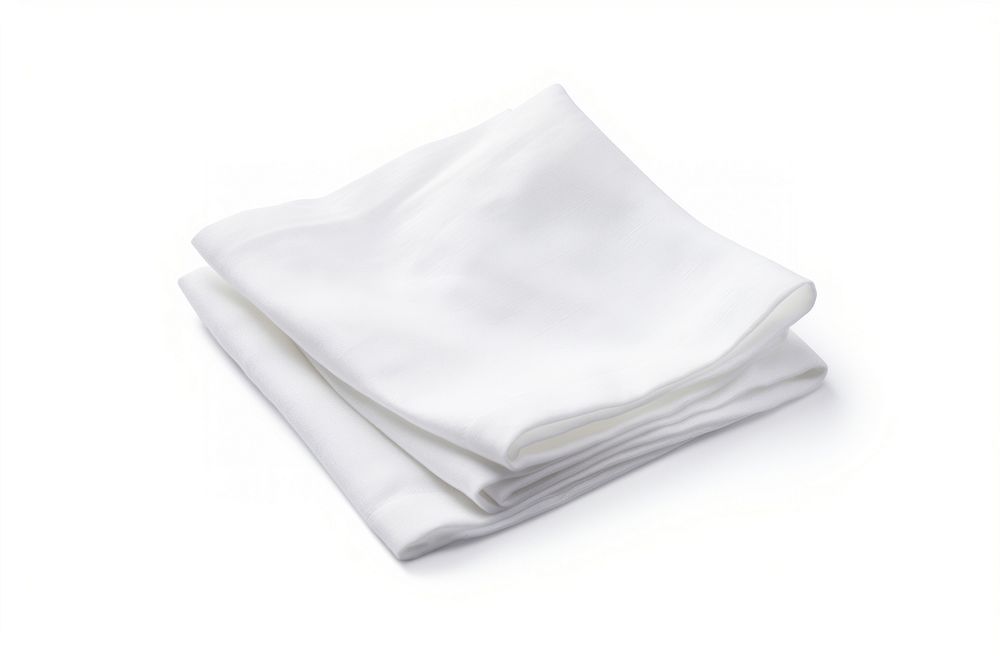 White folded cotton napkin white background simplicity crumpled. AI generated Image by rawpixel.