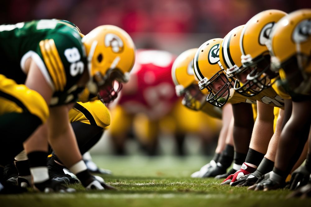 American football players helmet sports yellow. AI generated Image by rawpixel.