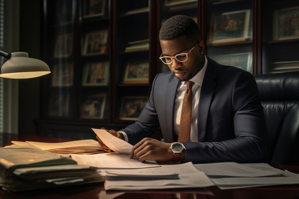 African American man working office adult. AI generated Image by rawpixel.