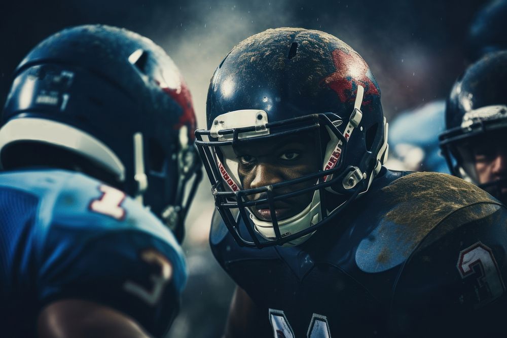 American football match helmet player sports. AI generated Image by rawpixel.