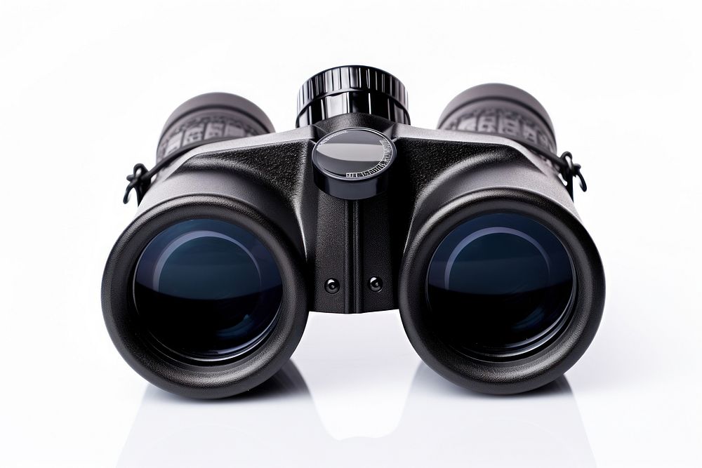 Black binoculars white background technology camera. AI generated Image by rawpixel.