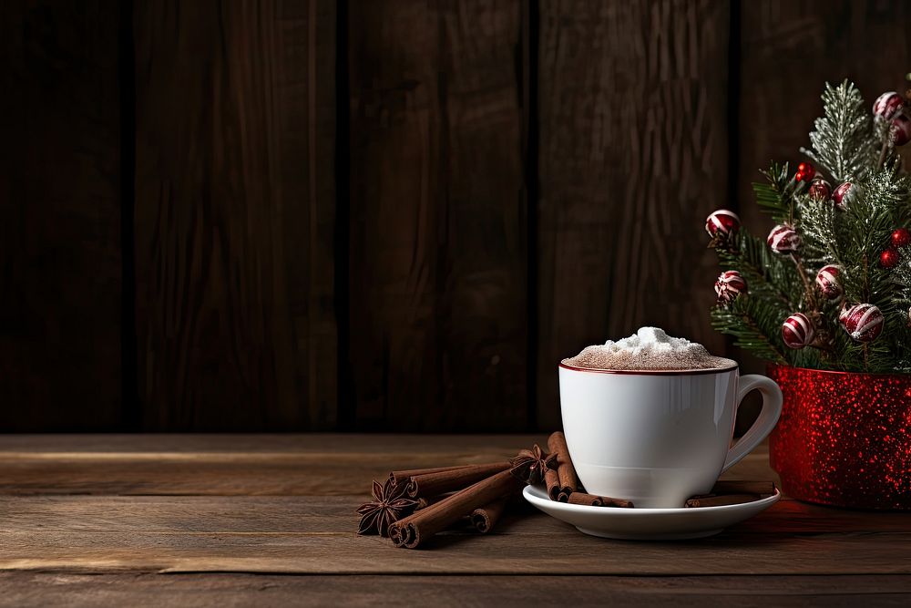 Coffee christmas chocolate table. AI generated Image by rawpixel.