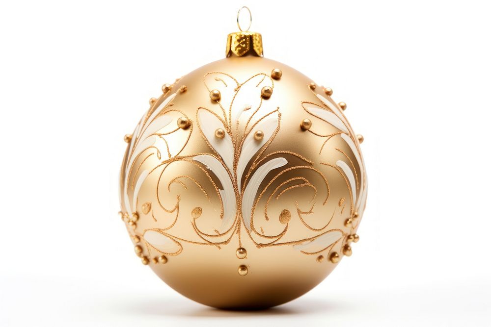 Golden New Year ornament celebration jewelry white background. AI generated Image by rawpixel.