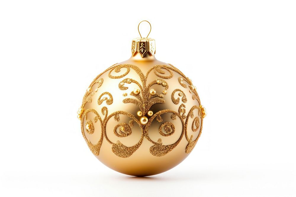 Golden New Year ornament celebration jewelry white background. AI generated Image by rawpixel.