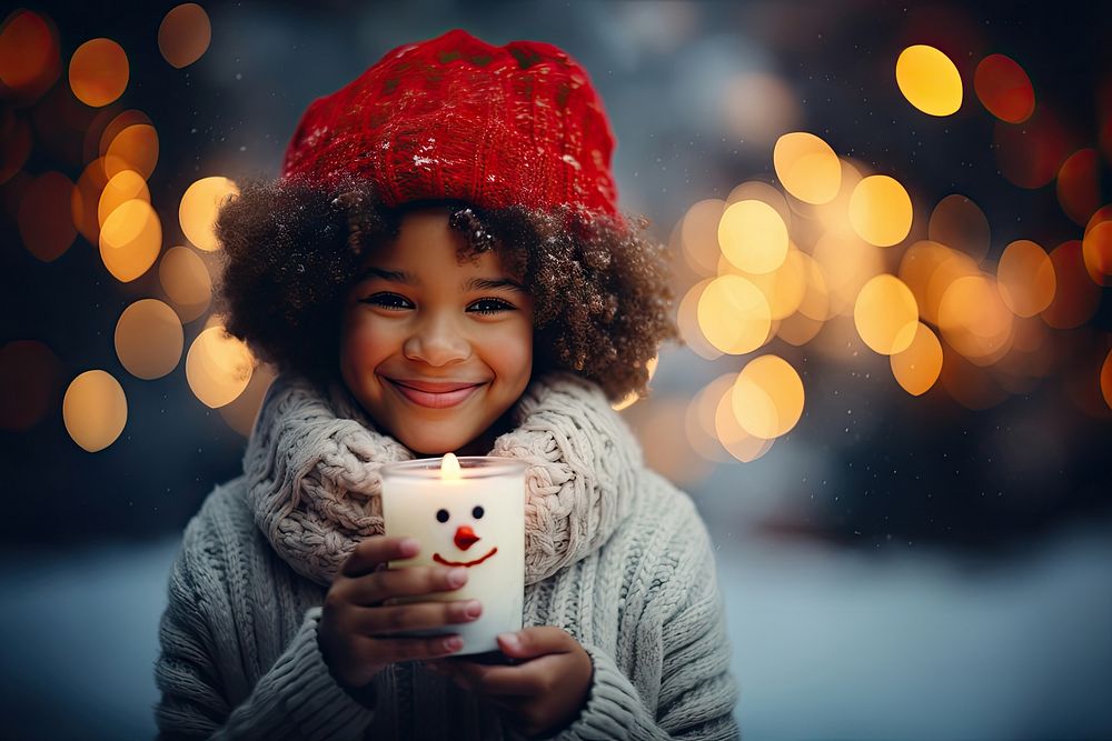 Christmas candle christmas portrait holding. AI generated Image by rawpixel.