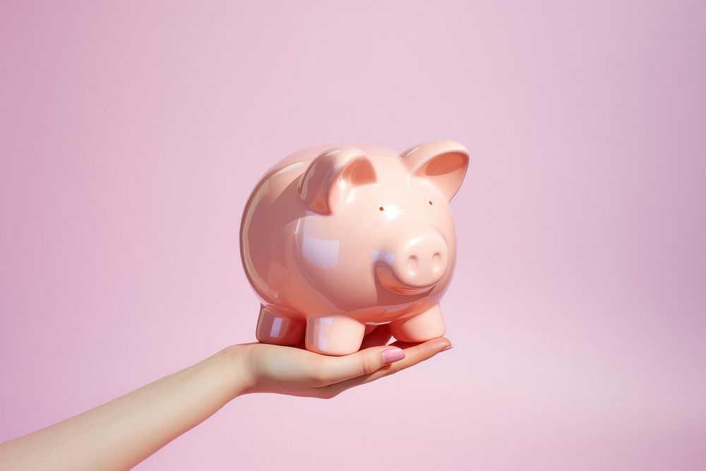Hand holding a piggy bank savings representation investment. AI generated Image by rawpixel.