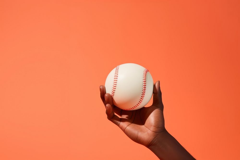 Hand holding baseball sports throwing softball. AI generated Image by rawpixel.