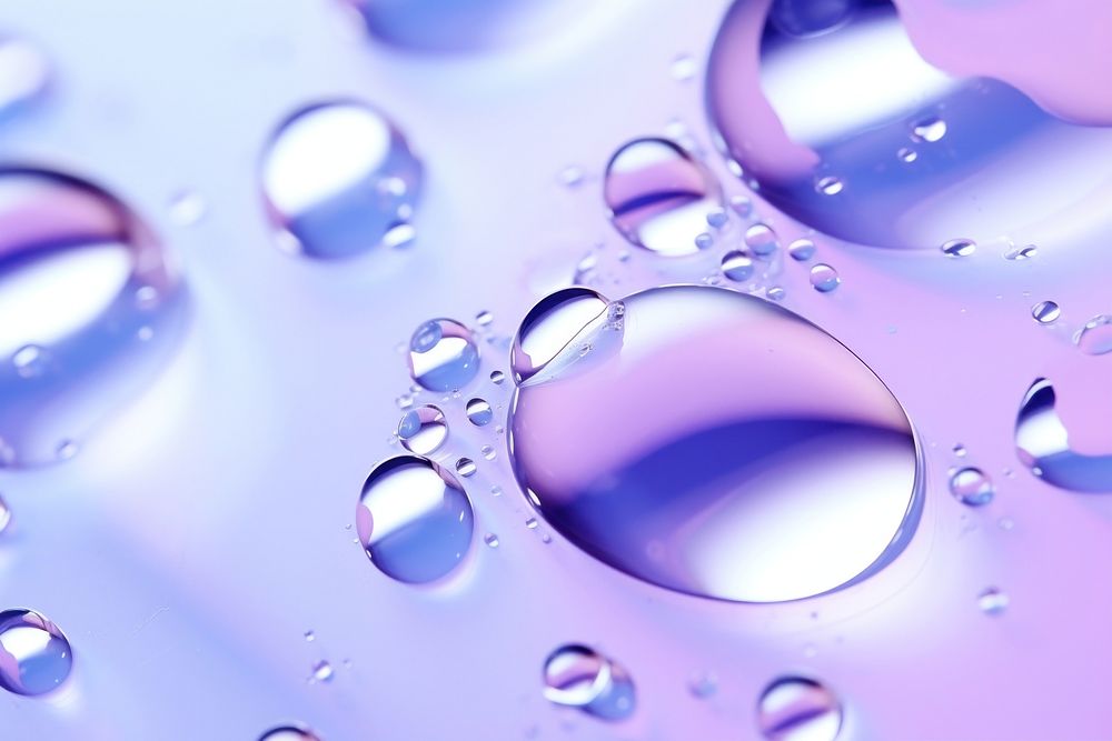 Oil drops and bubbles texture purple blue macro photography. AI generated Image by rawpixel.
