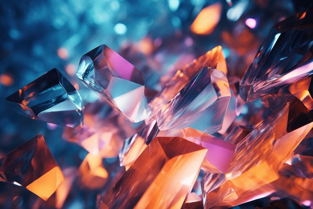 Falling glass shards crystal jewelry macro photography. AI generated Image by rawpixel.