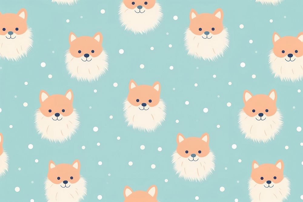 Pomeranian pattern backgrounds mammal animal. AI generated Image by rawpixel.