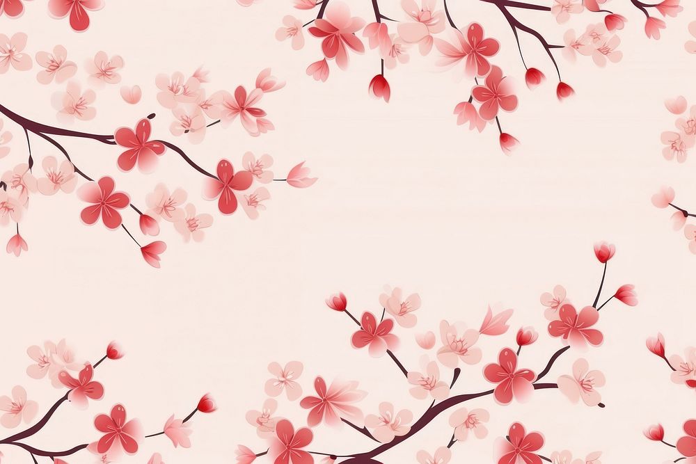 Chinese New Year blossom backgrounds pattern. AI generated Image by rawpixel.