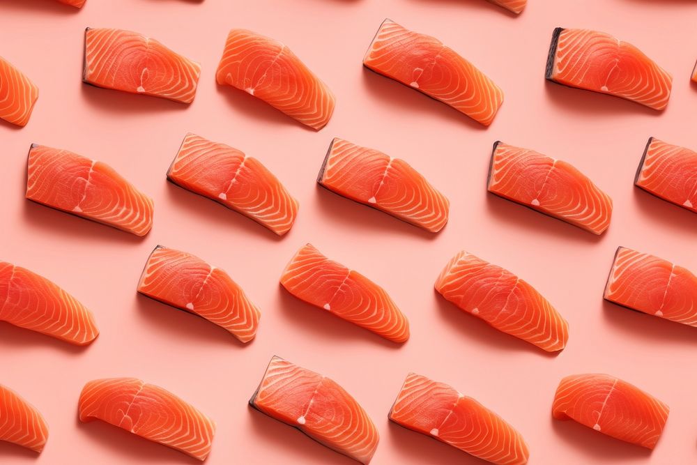 Salmon seafood repetition freshness. AI generated Image by rawpixel.