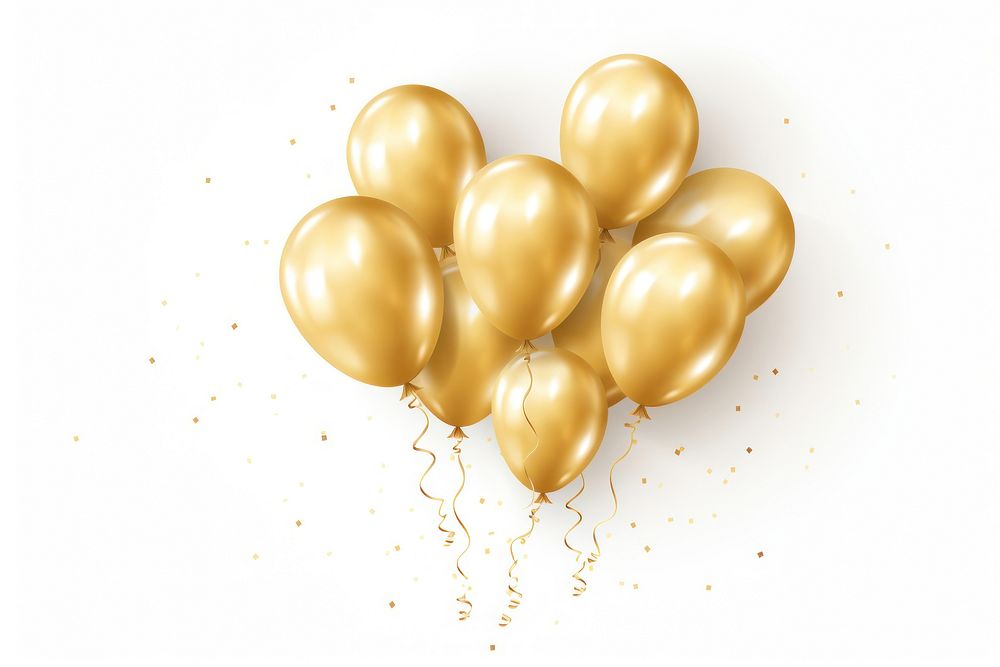 Balloon party gold white background. AI generated Image by rawpixel.