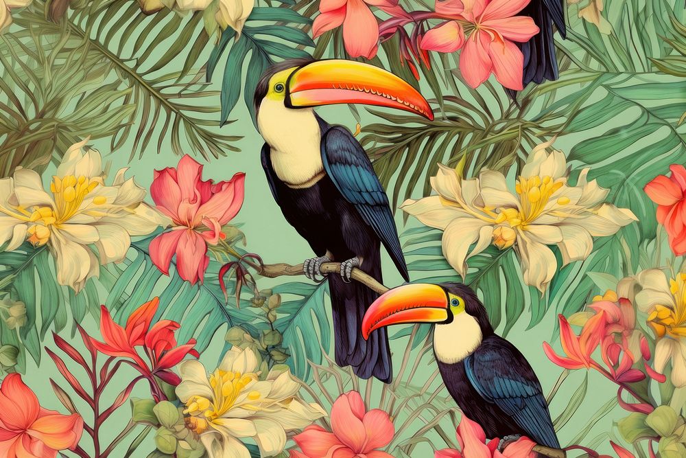 Toucan tropics animal plant. AI generated Image by rawpixel.
